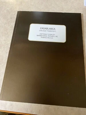 DIALOGUE TRANSCRIPT BOOK CASABLANCA 1942 - Image 1 of 3