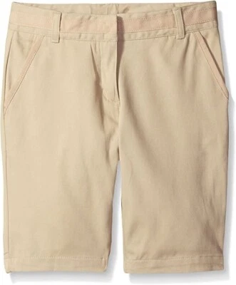 NUEVO Nautica Niñas Uniforme Escolar Ajustado Sarga Bermudas Cortas Caqui Talla 16 Regular Foto 1 de 3