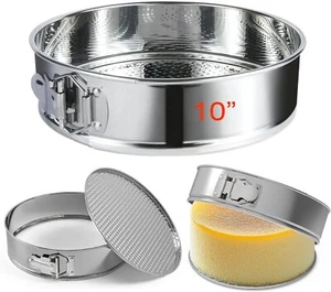 JNXHON 10" Springform Cake Pan Stainless Steel Nonstick Cheesecake Pan - Picture 1 of 5
