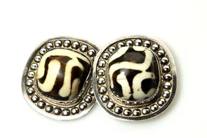 Vintage Sajen 925 Sterling Silver Large Stone Earrings 35.9g (EAR4528) - Picture 1 of 4