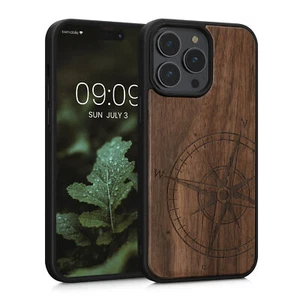 Wooden Case for Apple iPhone 14 Pro Max Navigational Compass - Picture 1 of 9
