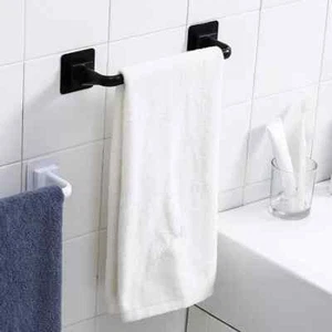 Kitchen Bathroom Self Adhesive Towel Rod Bar Wall Bath Towel Holder Rail Rack - Picture 1 of 5