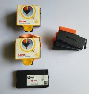 6 Empty Virgin Ink Cartridges HP 951, CANON 281, KODAK 10 - Afbeelding 1 van 4
