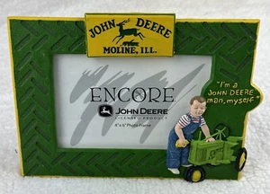 John Deer Picture Frame 4”x6” Custom Hand Made Painted Tractor Farm Man Gift - Picture 1 of 2