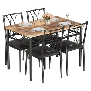 Kitchen Dining Table and Chairs Set 5 Piece Small Dining Table Set for Apartment - Picture 1 of 10