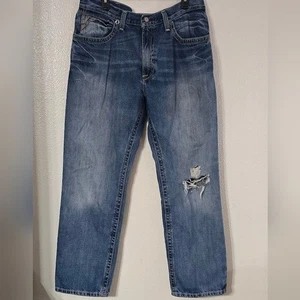 Jeans larghi ARIAT M3 effetto invecchiato 36 x 32 lavaggio med western abbigliamento da lavoro gamba dritta - Foto 1 di 8