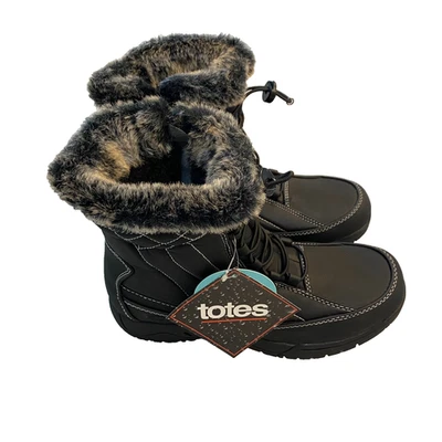 Totes Womens Eve Cold Weather Winter Boots Size 9M Black Hot Cozy Outdoor - Image 1 of 4