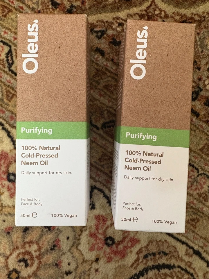 Oleus Purifying 100% Cold Pressed Neem Oil For Dry Skin 2 x 50ml - Image 1 of 1