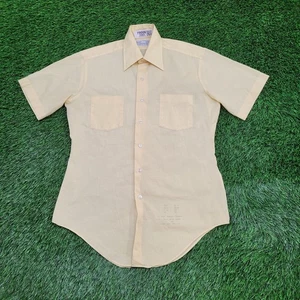 Vintage 70s Sears MOD Button Shirt Medium 21x31 Long-Tails - Picture 1 of 12
