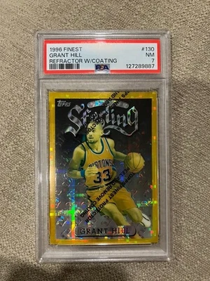 Grant Hill 1996 refractor de oro fino con revestimiento SSP PSA 7 KOBE RC AÑO Foto 1 de 2