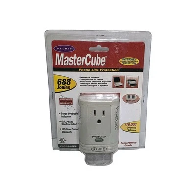 Belkin MasterCube Surge & Phone Protector F5C594-TEL 688 Joules Portable Compact - Image 1 of 4