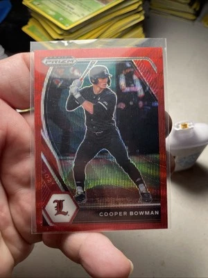 Cooper Bowman 2021 Draft Picks Red Velocity Prizm #PDP122 Louisville Cardinals - Image 1 of 2