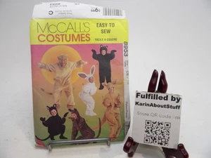 VTG McCall 8953 Child Animal Costume Sewing Pattern Kangaroo Lion Bear Bunny 3-5 - Picture 1 of 4