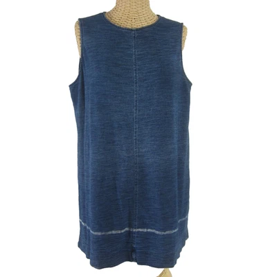 Camisa Top Túnica Pure J Jill Para Mujer Pequeña Mediana PM Azul Sin Mangas Algodón Tejido Foto 1 de 4