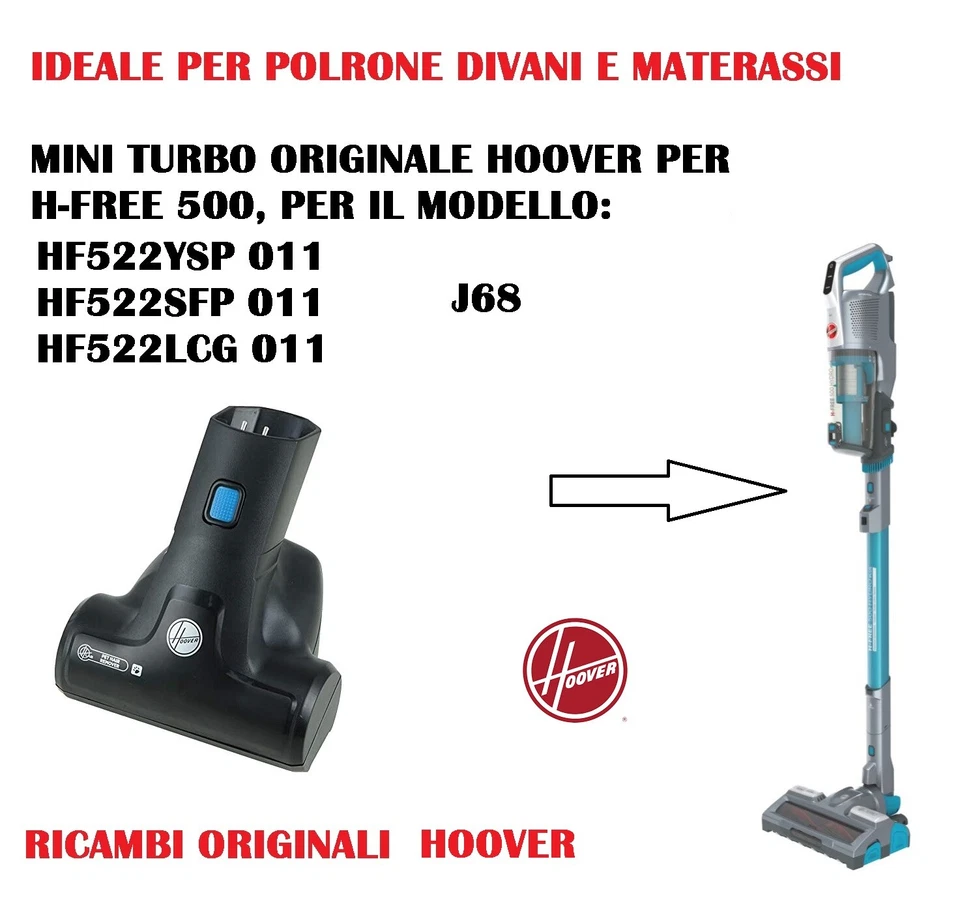 MINI TURBO SPAZZOLA A RULLO  ASPIRAPOLVERE H-FREE 500 HOOVER HF522YSP 011 - Immagine 1 di 1