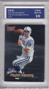 PEYTON MANNING ROOKIE CARD Graded GEM MINT 10 Football RC 1998 Fleer Brilliants - Picture 1 of 1