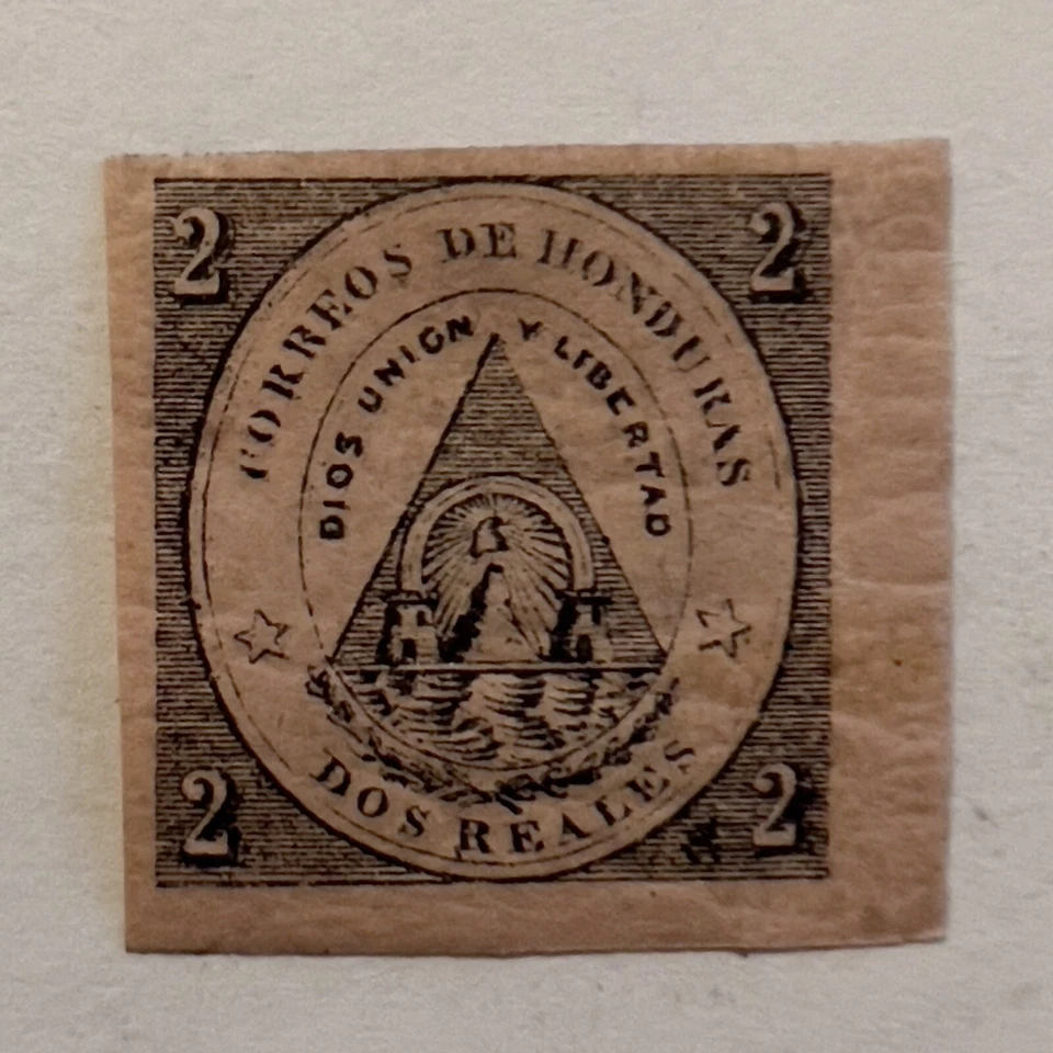 1870-е ГОНДУРАС КАК НОВЫЙ MH 2 НАСТОЯЩАЯ МАРКА ГЕРБ НЕИСПОЛЬЗОВАННЫЙ - Изображение 1 из 2