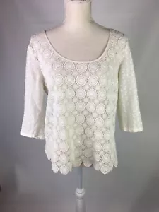 Prenda para el torso de encaje semi transparente bordada de Lucky Brand talla M - Imagen 1 de 8