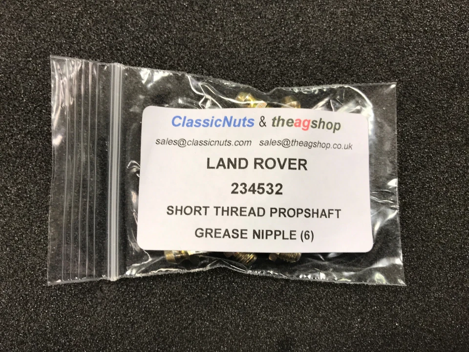 Pezón de grasa de eje de propulsión de hilo corto Land Rover 234532 serie I, II y III Defender