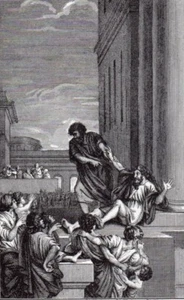 Biblical Art print c 1910 Ezra's Lamentation G. Euzet French Eighteenth Century - Picture 1 of 4