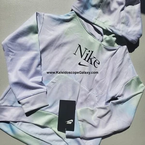 Nike Girls Size 6X Hoodie Sweatshirt Purple Green Tie Dye Adorable NEW - Picture 1 of 1
