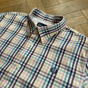FRED PERRY Long Sleeve Check Shirt Size Large (L) Multicoloured Mod Scooter 60s - Picture 1 of 17