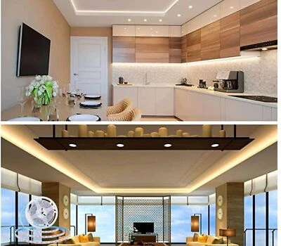 Striscia Led Luce Calda 5Mt 8W 24V SMD 2835 Autoadesiva telecomando Interruttore - Immagine 1 di 4