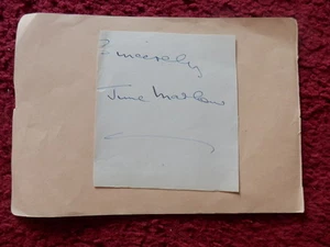 SINGER JUNE MARLOW AUTOGRAPH - Picture 1 of 1