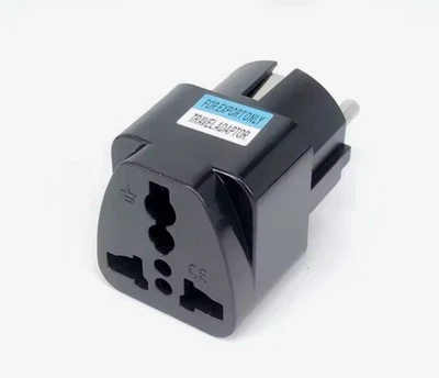 Convertisseur Prise Universel FR AU US UK vers EU Adaptateur Voyage Haute Qualité10A 250V - Photo 1/4