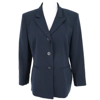 Chaqueta Le Suit Essentials Petites 12P Azul Marino Forrada Blazer Bolsillos Preppy Foto 1 de 4