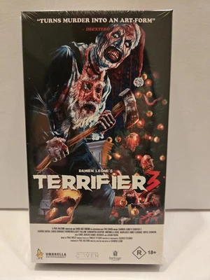 Terrifier 3 VHS 2024 Umbrella Entertainment Art The Clown OG Owner Fast Shipping - Image 1 of 4