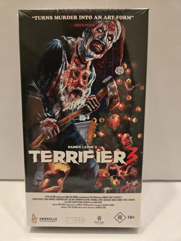 Terrifier 3 VHS 2024 Umbrella Entertainment Art The Clown OG Owner Fast Shipping - Image 1 of 4