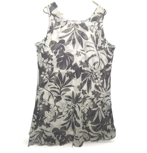 👙 Vestido sin mangas vintage transparente de malla negro blanco vestido floral capa de natación XL - Imagen 1 de 8