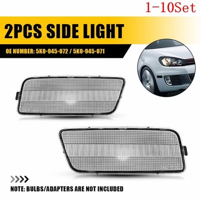 Carcasa de lente transparente para VW MK6 Golf GTI 2010-2014 juego de 1-10 luces marcadoras laterales delanteras Foto 1 de 4
