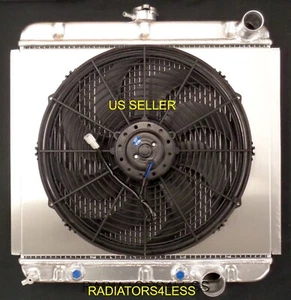 3 ROW ALUMINUM RADIATOR SHROUD 16" FAN 67 68 69 70 FORD MUSTANG FALCON 20" CORE - Picture 1 of 2