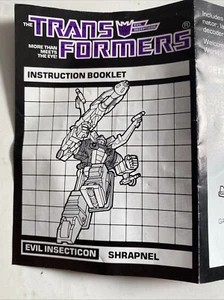 Transformers G1 1984 Shrapnel Evil Insecticon Instruction Booklet - Picture 1 of 3