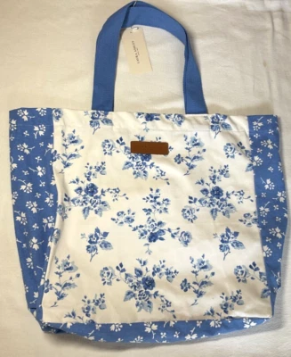 LAURA ASHLEY Tote REUSABLE BLUE WHITE FLOWERS 13 X 17 X 7 NWT - Image 1 of 4