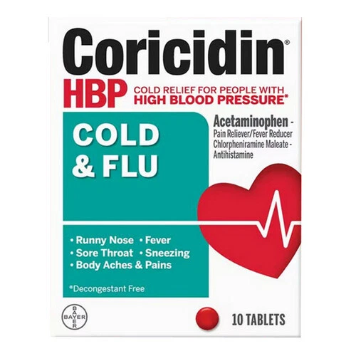 Comprimidos para resfriados y gripe 10 unidades de Coricidin Hbp Foto 1 de 1