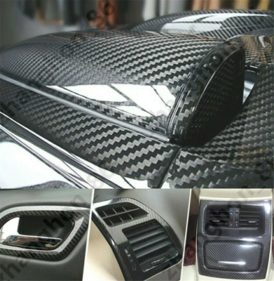 Auto Accessories 5D Glossy Carbon Fiber Vinyl Film Car Interior Wrap Stickers - Image 1 of 4
