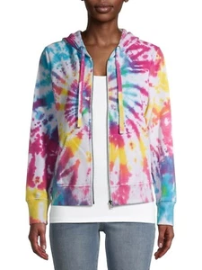 Women's Jrs No Boundaries Tye Dye Zip Up Fleece Jacket Size Small 3/5 #WS2 - Picture 1 of 2