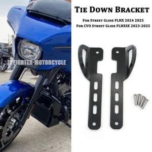 Black Front Tie Down Bracket Mount For Harley Street Glide FLHXSE 2023 2024 2025 - Picture 1 of 8