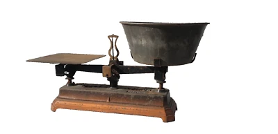 Ancienne Balance de marché Roberval Force 10 Kg Plateau récipient fruits/légumes - Photo 1/4