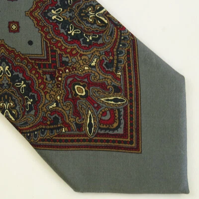 Corbata de cuello Hunters Bay para hombre estampado medallón cachemir azul rojo multi 100 % seda 58x3 Foto 1 de 4