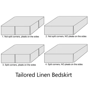 Linen Dust Tailored Bed Skirt. Twin Full Queen King 100% European Flax - Picture 1 of 6