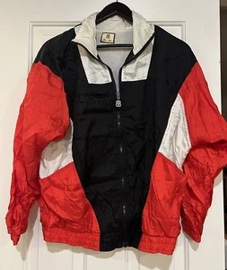 Bill Blass New Vintage Running Track Suit Men's Size Small Black White and Red - Picture 1 of 9