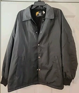 Vintage Outerwear From Sears Jacket Coat Mens Size XL Bomber Snap Black Nylon - Picture 1 of 10