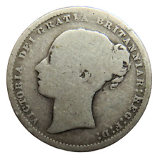 1872 Die No 56 Queen Victoria Young Head Silver Shilling Coin