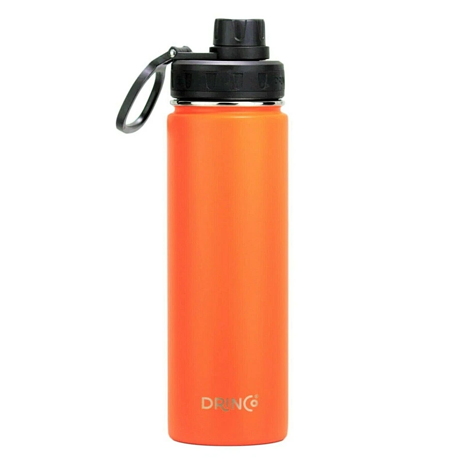 Botella de agua de acero inoxidable aislada al vacío tapa deportiva frasco metal hidráulico 22 oz  Foto 1 de 4