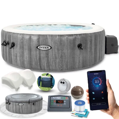 INTEX PureSpa Bubble Massage Greywood Deluxe 216cm Aufblasbarer Whirlpool - Bild 1 von 4