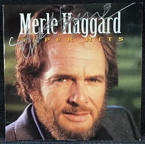 MERLE HAGGARD PERFECTLY SIGNED CD BOOKLET  WITH JSA COA. THE BEST ON EBAY! - Picture 1 of 2